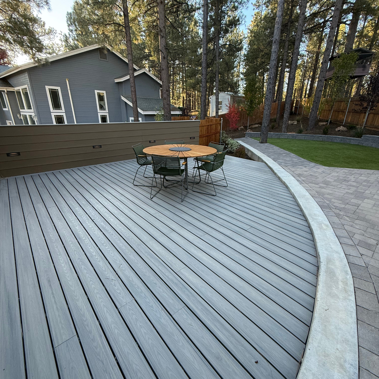 Featured composite deck with dining area