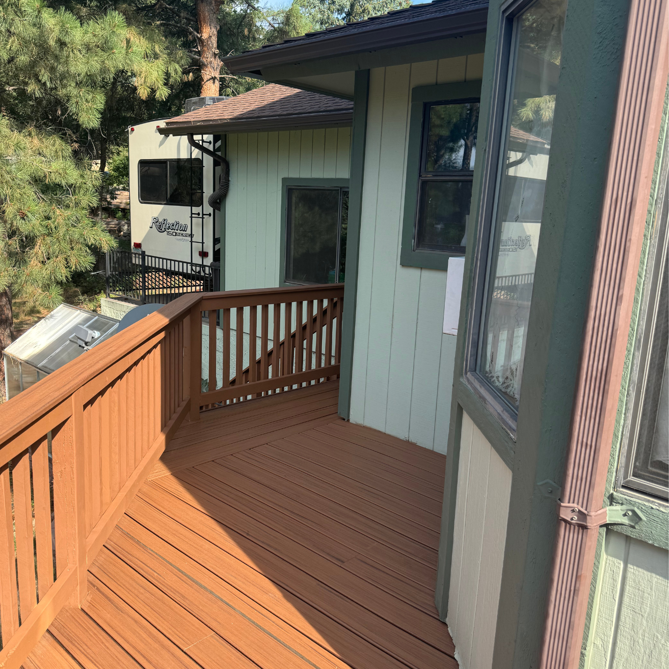Modern Two-Level Orange Deck