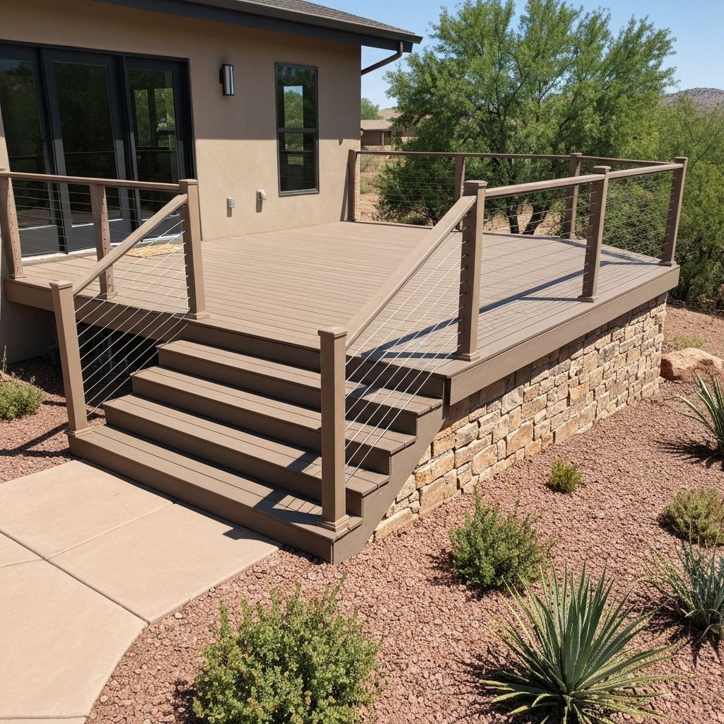 Entry Stairs with Stone Accents